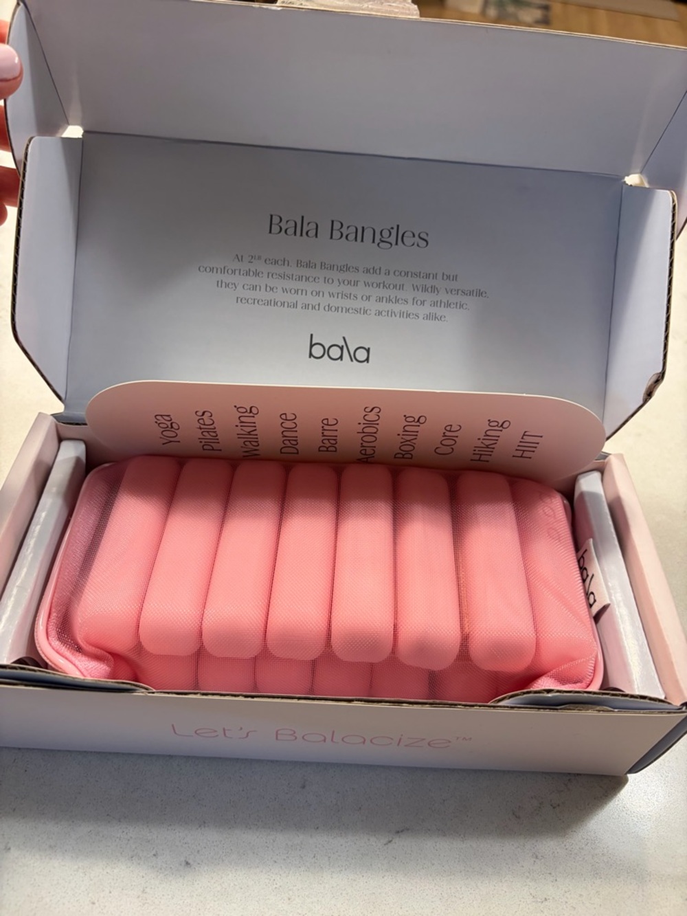 Brand new in box Bala Bangles 2lb in pink